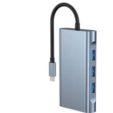 Coofbe 87W Pd 7in1 Type-C Cevirici Hub 1000 USB 3.0 + 4K HDMI + RJ45 + Type-C Dock Station