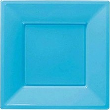 Kidspartim Mavi Kare Plastik Tabak 17 cm 8 Li