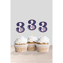 Neşeli Günlerim Dinazor Temalı * 3 (Üç) Yaşında Cupcake Süsü '10LU