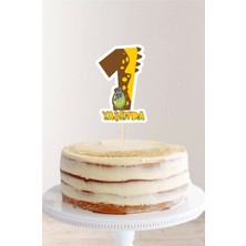 Neşeli Günlerim Dinazor Temalı 1 Yaşında (Bir) Pasta Süsü *kalın Kağıt