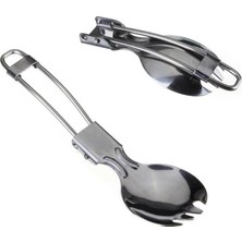 Layfhex Katlanabilir Metal Kamp Kaşık Çatal 2 In 1