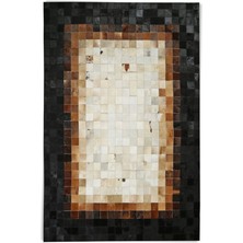 Dericibey Siyah Dana Derisi Patchwork Halı 80 x 150 cm