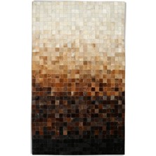 Dericibey Siyah & Krem Rengi Dana Derisi Patchwork Halı 80 x 150 cm