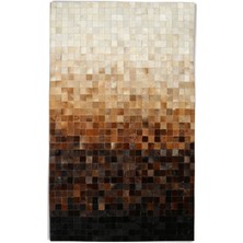 Dericibey Siyah & Krem Rengi Dana Derisi Patchwork Halı 140 x 200 cm