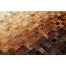 Dericibey Siyah & Krem Rengi Dana Derisi Patchwork Halı 120 x 180 cm
