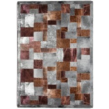 Dericibey Varaklı Doğal Dana Derisi Patchwork Halı 80 x 150 cm
