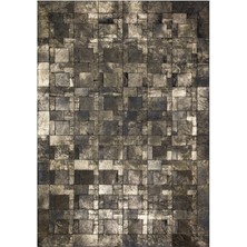 Dericibey Bakır Varaklı Dana Derisi Patchwork Halı 80 x 150 cm