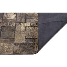 Dericibey Bakır Varaklı Dana Derisi Patchwork Halı 80 x 150 cm