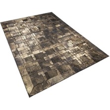 Dericibey Bakır Varaklı Dana Derisi Patchwork Halı 80 x 150 cm