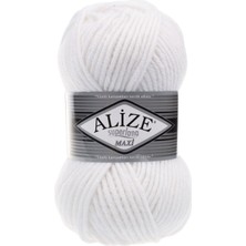Alize Süperlana Maxi El Örgü Ipi (5 Li Paket) - 55-Beyaz