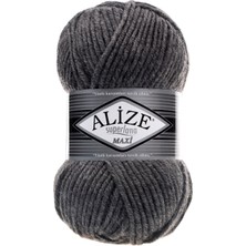 Alize Süperlana Maxi El Örgü Ipi (5 Li Paket) - 182-ORTA Gri Melanj