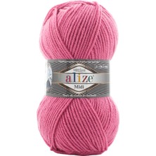 Alize Süperlana Midi El Örgü Ipi (5 Li Paket) - 178-KOYU Pembe