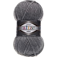 Alize Süperlana Midi El Örgü Ipi (5 Li Paket) - 21-Gri Melanj