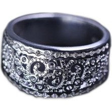 Profisher Açık Halka Hollow Flowers Yüzük Gümüş Kaplama Boyutu Ayarlanabilir. 7 (47MM)