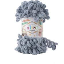 Alize Puffy El Örgü Ipi (5 Li Paket) - 428-ORTA Gri