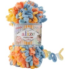 Alize Puffy Fine Color El Örgü Ipi (5 Li Paket) - 6314