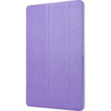 Zsunsky Shop Samsung Galaxy Tab S8 / Tab Için Ipek Doku Pu Kılıf S8 / Tab S7 Light Purple (Yurt Dışından)