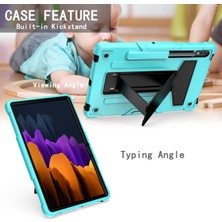 Zsunsky Shop Samsung Galaxy Tab S7 T870 / T875 T-Şekilli Tutucu Kılıf Mint Green+Black (Yurt Dışından)