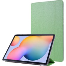 Zsunsky Shop Samsung Galaxy Tab S7 / T870 Için Ipek Doku Deri Kılıf Green (Yurt Dışından)