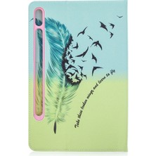 Zsunsky Shop Samsung Galaxy Tab S7 T870 Deri Kılıf Için Feather Bird (Yurt Dışından)