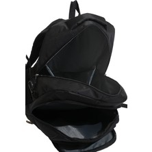 TahTicMer Recaro Sırt Çantası Unisex Suni Deri Laptop Bölmeli Kadın Erkek Unisex Outdoor Gezi Spor Sırt Çantası 43X28X15CM Siyah Renk