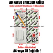 HANPORIUM A6 Fotokopi Kağıdı 2000 Adet - (A4'ün Çeyreğidir) Lazer Yazıcılar için E-Ticaret Kargo Barkodu Ebatında