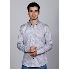 Salve %100 Pamuk Saten Slim Fit Casual Gömlek 22156