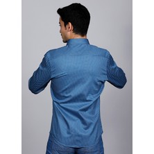 Salve %100 Pamuk Saten Slim Fit Casual Gömlek 22155