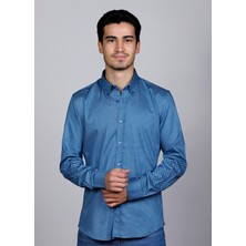 Salve %100 Pamuk Saten Slim Fit Casual Gömlek 22155