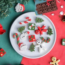 Paras Ticaret 12 Göz Gingerbread Man ve Baston Şeker Temalı Silikon Kek Kurabiye Buz Çikolata vb. Kalıbı Küçük Silikon Kalıp (1 ADET) EBAT: 21 x 10,4 cm