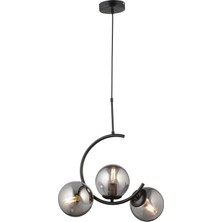 Lambadar C Hilal Model Sarkıt Model Modern Glop Camlı Siyah Avize