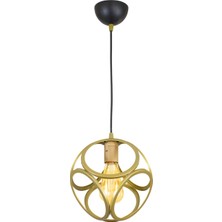 Lambadar Gold Çember Yuvarlak Küp Tekli Sarkıt Model Avize