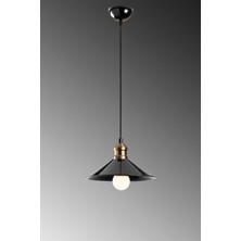Lambadar Tekli Siyah Retro Rustik Model Modern Metal Sarkıt Avize
