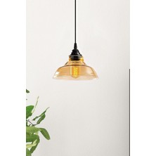 Lambadar Special Model Tekli Siyah Modern Bal Camlı Sarkıt Avize