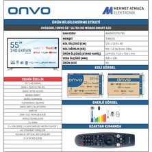 Onvo OV55500 55" 140 Ekran Uydu Alıcılı 4K Ultra HD webOS Smart LED TV