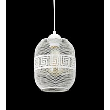 Lambadar Pana Model Slindir Ampul Beyaz Ferforje Modern Sarkıt Avize