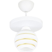 Lambadar Tekli Özel Şeritli Cam Model Modern Plafonyer Avize