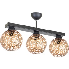 Lambadar Selçuklu Top Motif Yıldız Ferforje Model Retro Rustik Plafonyer Avize