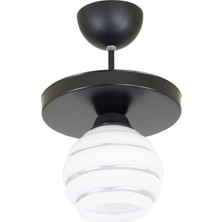 Lambadar Ikili Özel Şeritli Cam Model Modern Plafonyer Avize