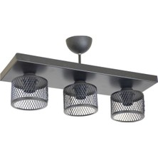 Lambadar Üçlü Kafes Model Modern Plafonyer Avize