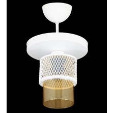 Lambadar Tekli Bal Cam Kafes Model Modern Plafonyer Avize