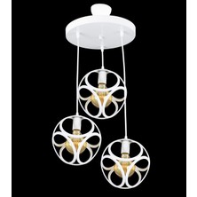 Lambadar Üçlü Modern Çember Küp Model Sarkıt Avize