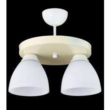 Lambadar Tekli Yuvarlak Krem Spor Model Modern Avize