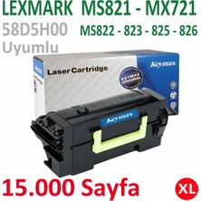 Keymax  Lexmark 58D5H00 MS821 I MX721 15.000 Sayfa Yüksek Kap. Siyah Avrupa Muadil Toner