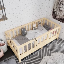 Polo Ithal Ladin Doğal Ahşap Montessori Karyola 90 x 190 cm
