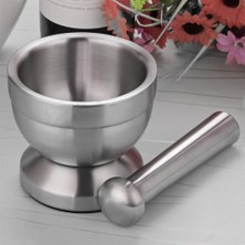 Hometarz Krom Havan Sarımsak Ezici Öğütücü Inox Paslanmaz Çelik