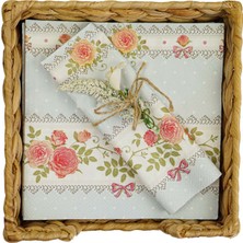 Yatay Gül Desenli Peçete