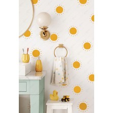 Msticker Bohem Güneş Çocuk Bebek Odası Duvar Sticker Seti - 24 Parça Güneş Seti
