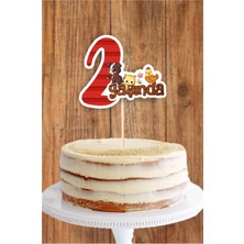 Neşeli Günlerim Çiftlik Konseptli 2 Yaşında (Iki) Pasta Süsü *kalın Kağıt