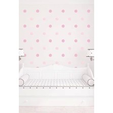 Neşeli Günlerim Pembe Puantiyeler Duvar Sticker 100 Adet